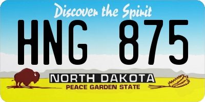 ND license plate HNG875