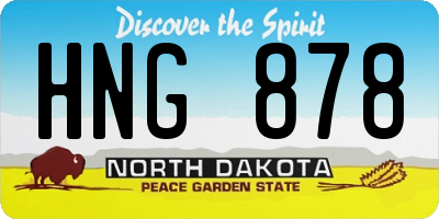 ND license plate HNG878