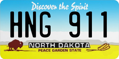 ND license plate HNG911