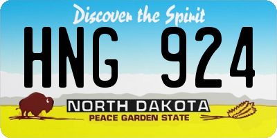 ND license plate HNG924