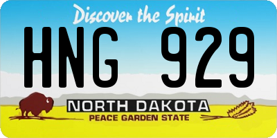 ND license plate HNG929