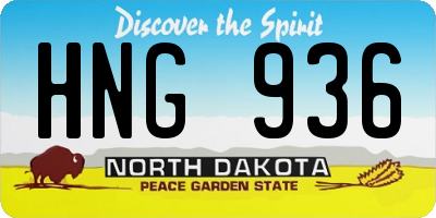 ND license plate HNG936