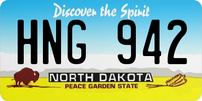 ND license plate HNG942