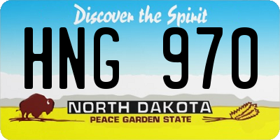 ND license plate HNG970