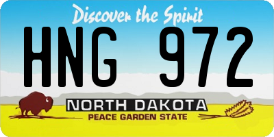 ND license plate HNG972