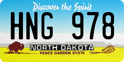 ND license plate HNG978
