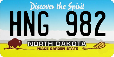ND license plate HNG982