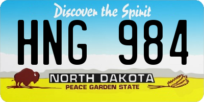ND license plate HNG984