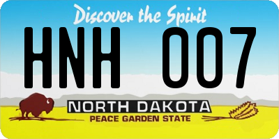 ND license plate HNH007