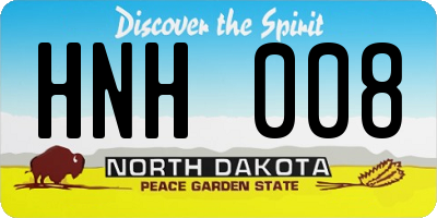 ND license plate HNH008