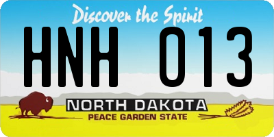ND license plate HNH013