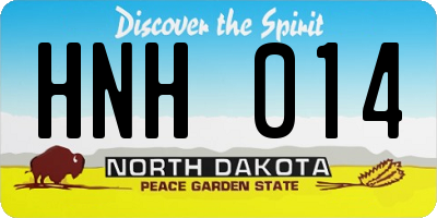 ND license plate HNH014