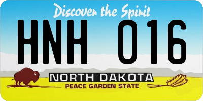 ND license plate HNH016