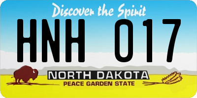 ND license plate HNH017