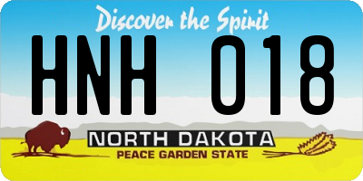 ND license plate HNH018