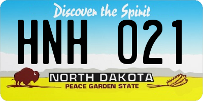 ND license plate HNH021
