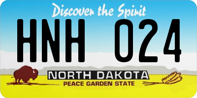 ND license plate HNH024