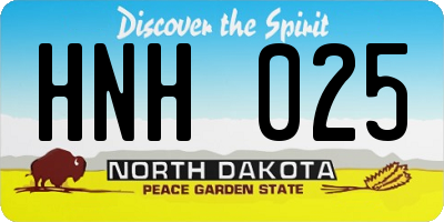 ND license plate HNH025
