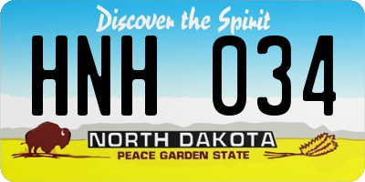 ND license plate HNH034