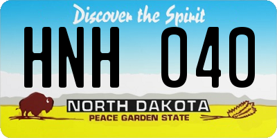 ND license plate HNH040