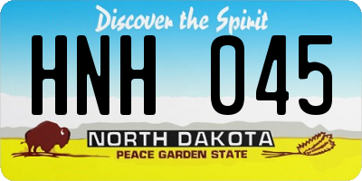 ND license plate HNH045