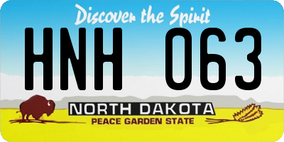 ND license plate HNH063