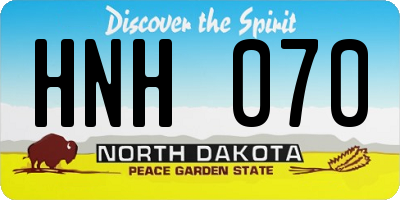 ND license plate HNH070