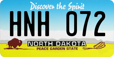ND license plate HNH072