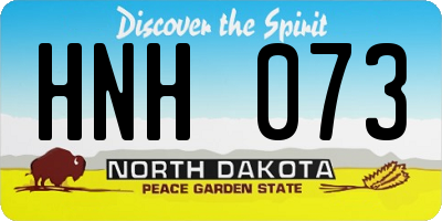 ND license plate HNH073