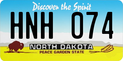 ND license plate HNH074