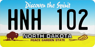 ND license plate HNH102