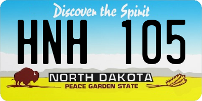 ND license plate HNH105
