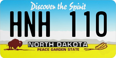 ND license plate HNH110