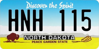 ND license plate HNH115