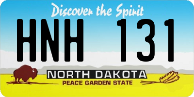 ND license plate HNH131