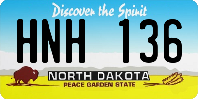 ND license plate HNH136
