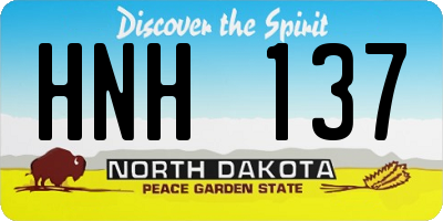 ND license plate HNH137