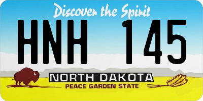 ND license plate HNH145