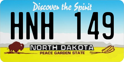 ND license plate HNH149