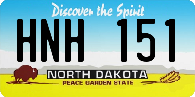 ND license plate HNH151