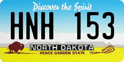 ND license plate HNH153