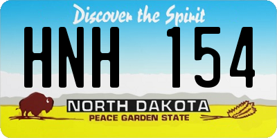 ND license plate HNH154