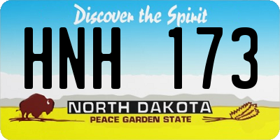 ND license plate HNH173