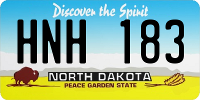 ND license plate HNH183
