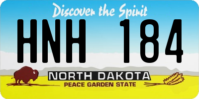 ND license plate HNH184