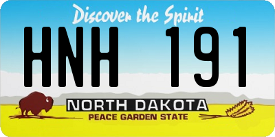 ND license plate HNH191