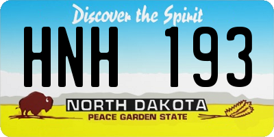 ND license plate HNH193