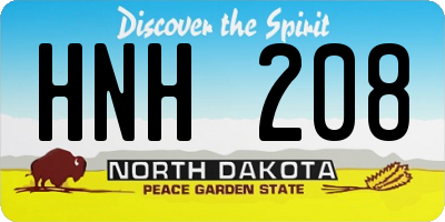 ND license plate HNH208