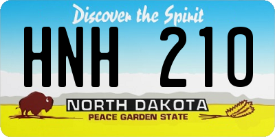 ND license plate HNH210