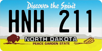 ND license plate HNH211